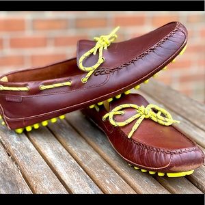 Cole Hann Brown and Lime Green Drivers